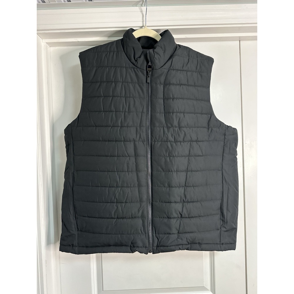 Lands‎ End, Vest Mens Full Zip Puffer Down Vest, Black, XL